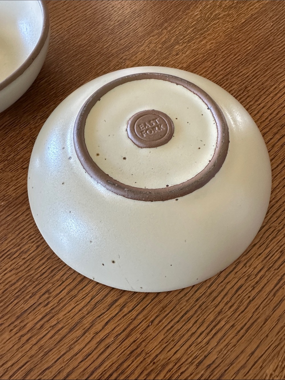 East Fork every day bowl- panna cotta with Brown Rim - Picture 2 of 3